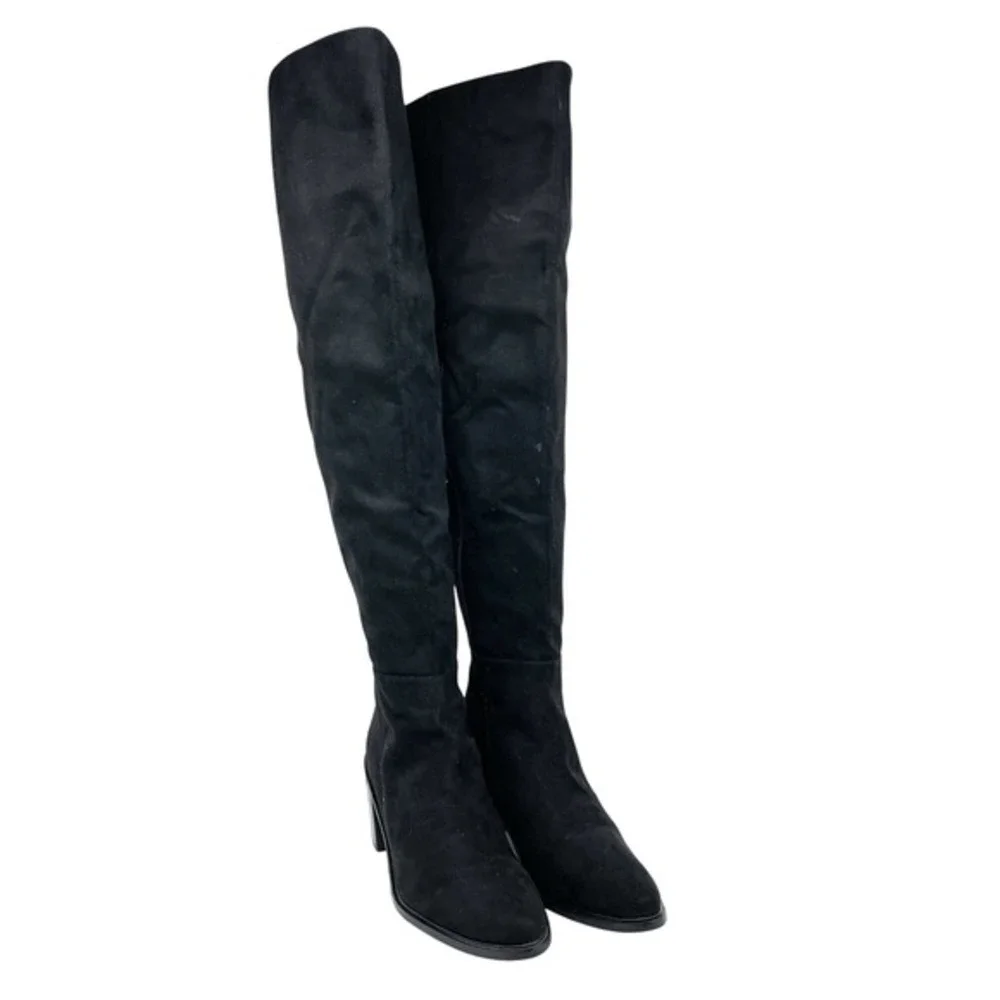 Seychelles Women's Over The‎ Knee Heeled Boots Black Suede Size 10